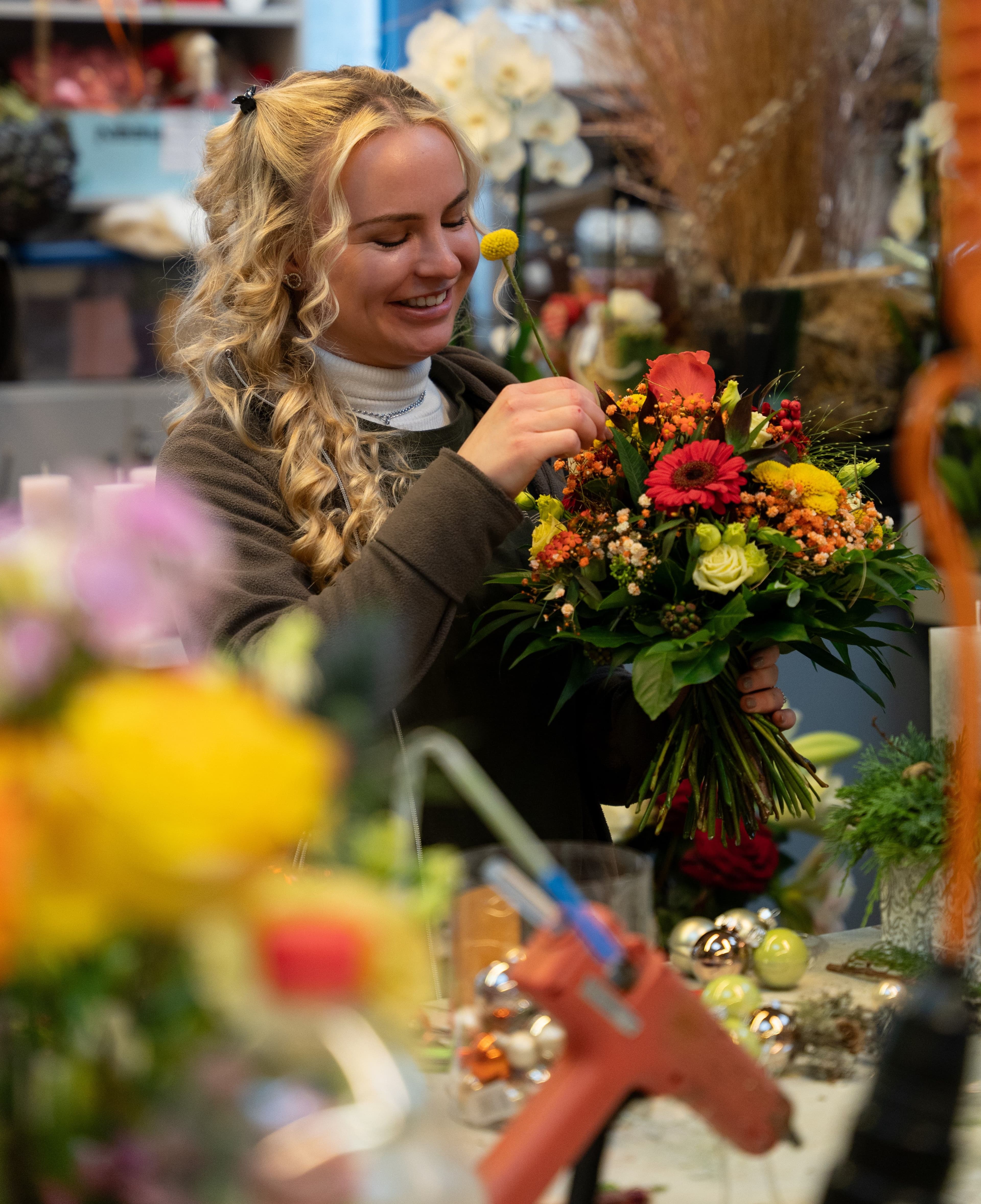 girl and flower